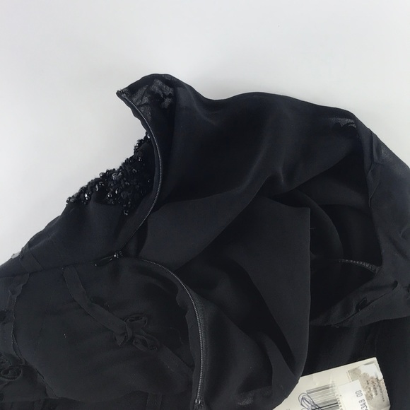 Lafayette 148 Black Silk Textured Skirt Petite 2 - Picture 6 of 6